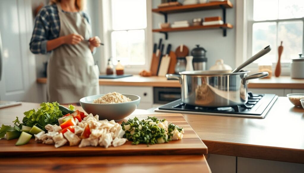 Keto Chicken and Dumplings Recipe Preparation