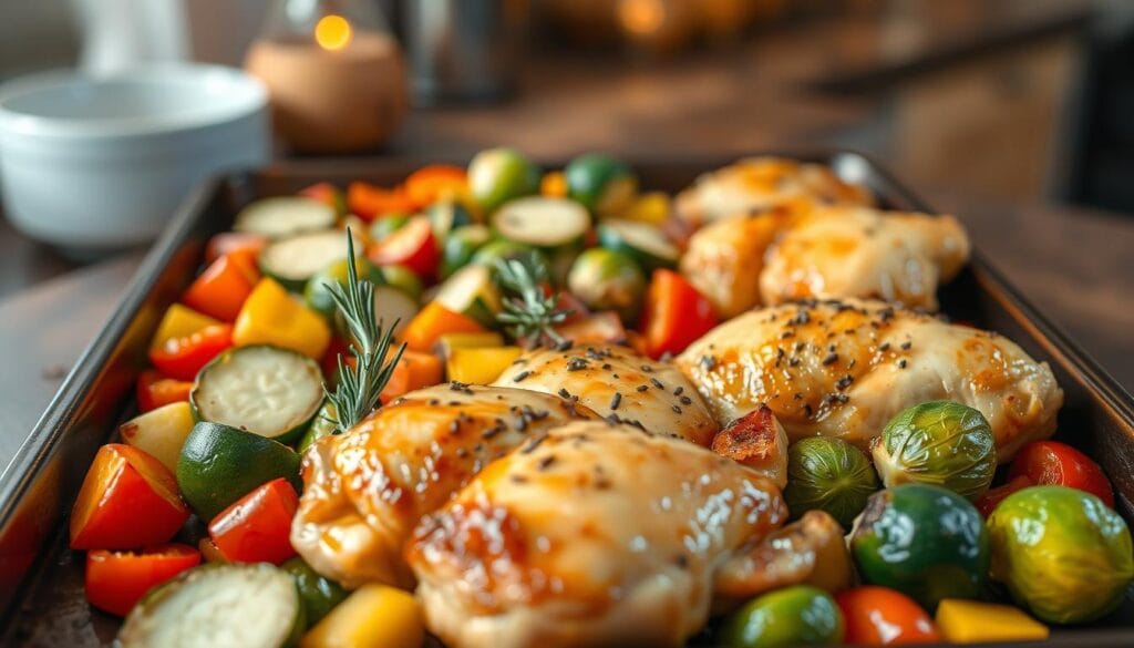 Keto Chicken and Vegetables Roasting