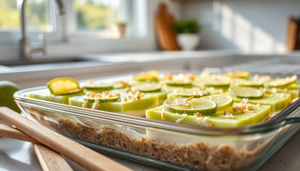 Keto Key Lime Pie Bars Chilling Process Keto Key Lime Pie Bars Chilling Process