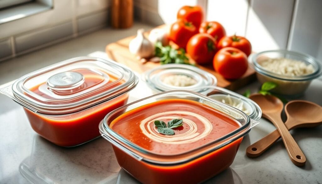 Keto Tomato Soup Meal Prep Storage