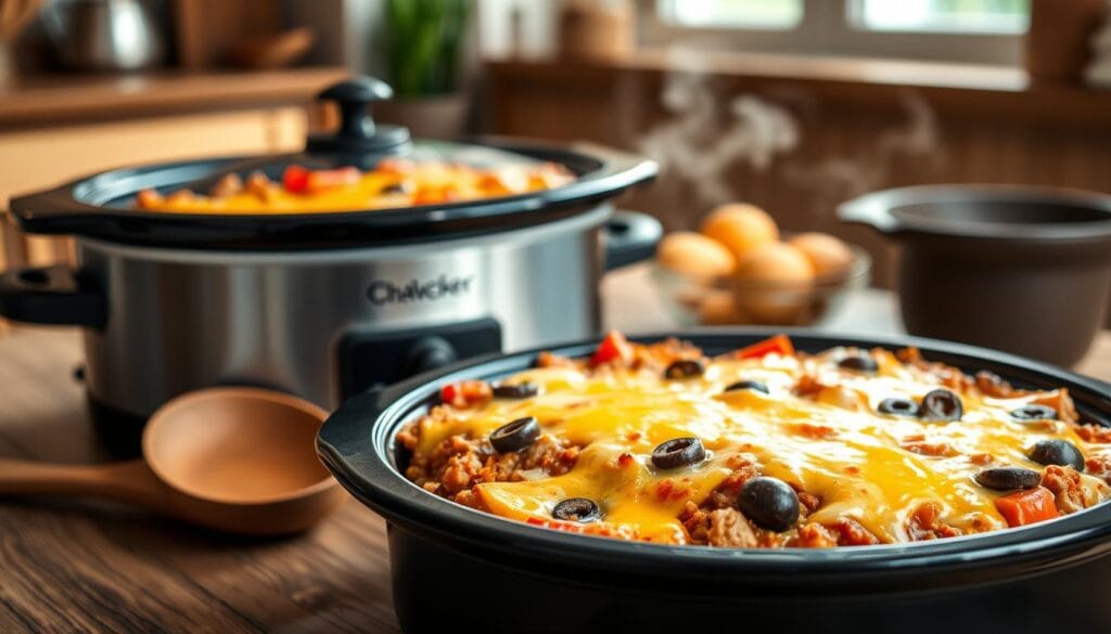 Slow Cooker Keto Pizza Casserole